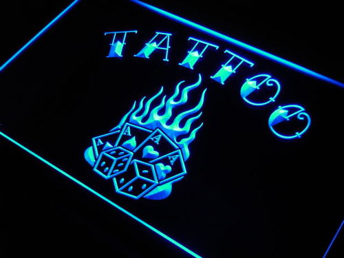 Tattoo 4 A's Poker Dice Neon Light Sign